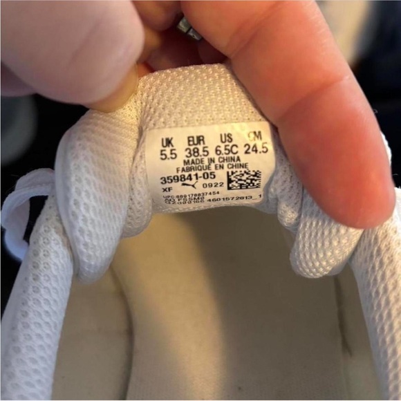 Puma White Mesh Lace-Up Sneakers with Gold Logo Accent - Picture 4 of 4